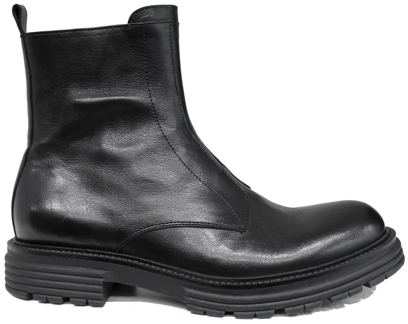 |STIVALETTO UOMO PELLE NERA|