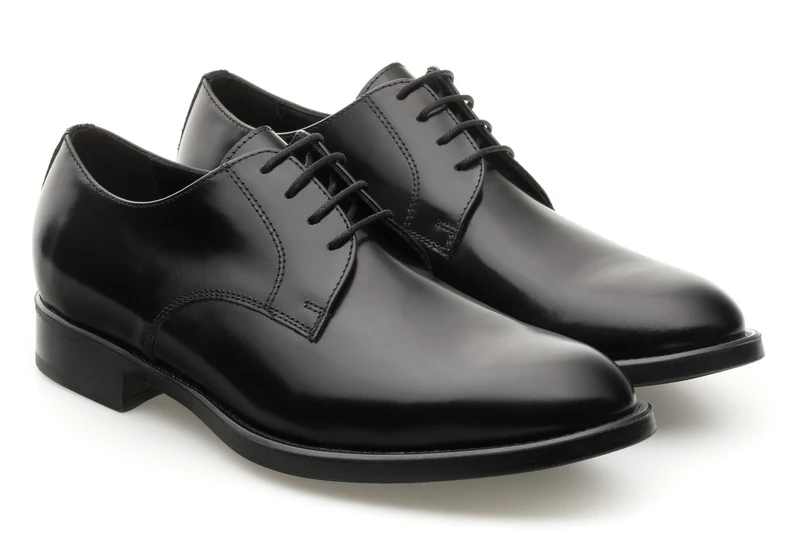 Antica Cuoieria Derby Nera Fondo Gomma Made in Italy