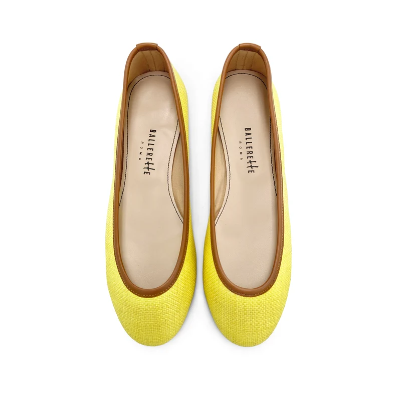 Ballerine estive gialle in rafia