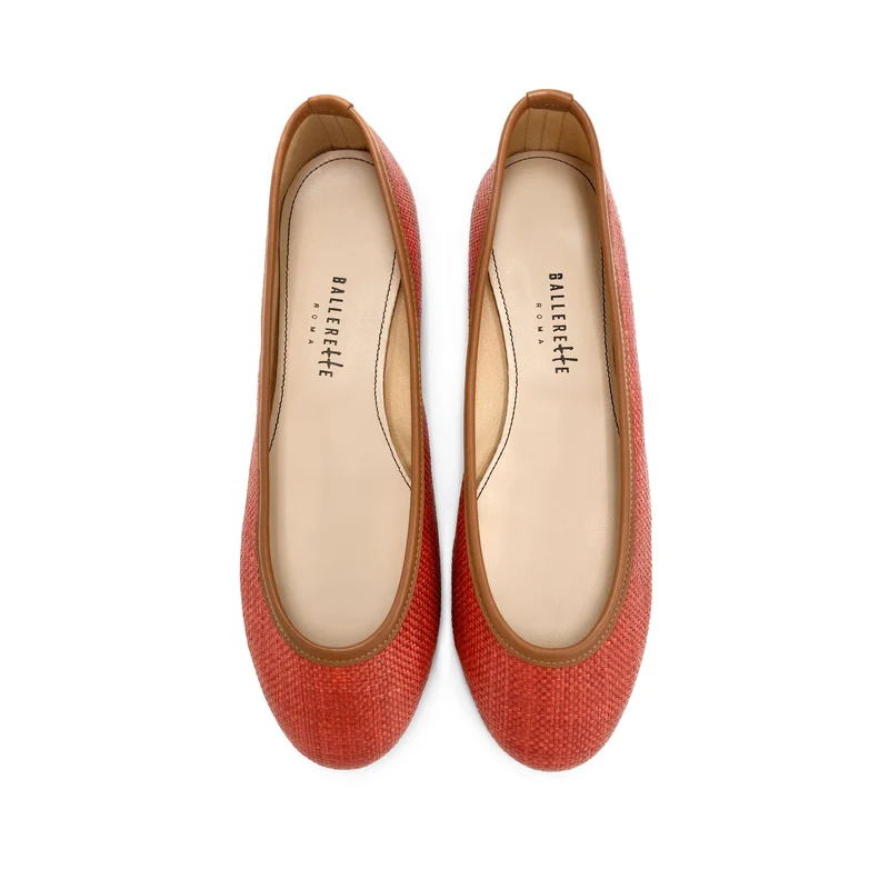 Ballerine estive rosse in rafia