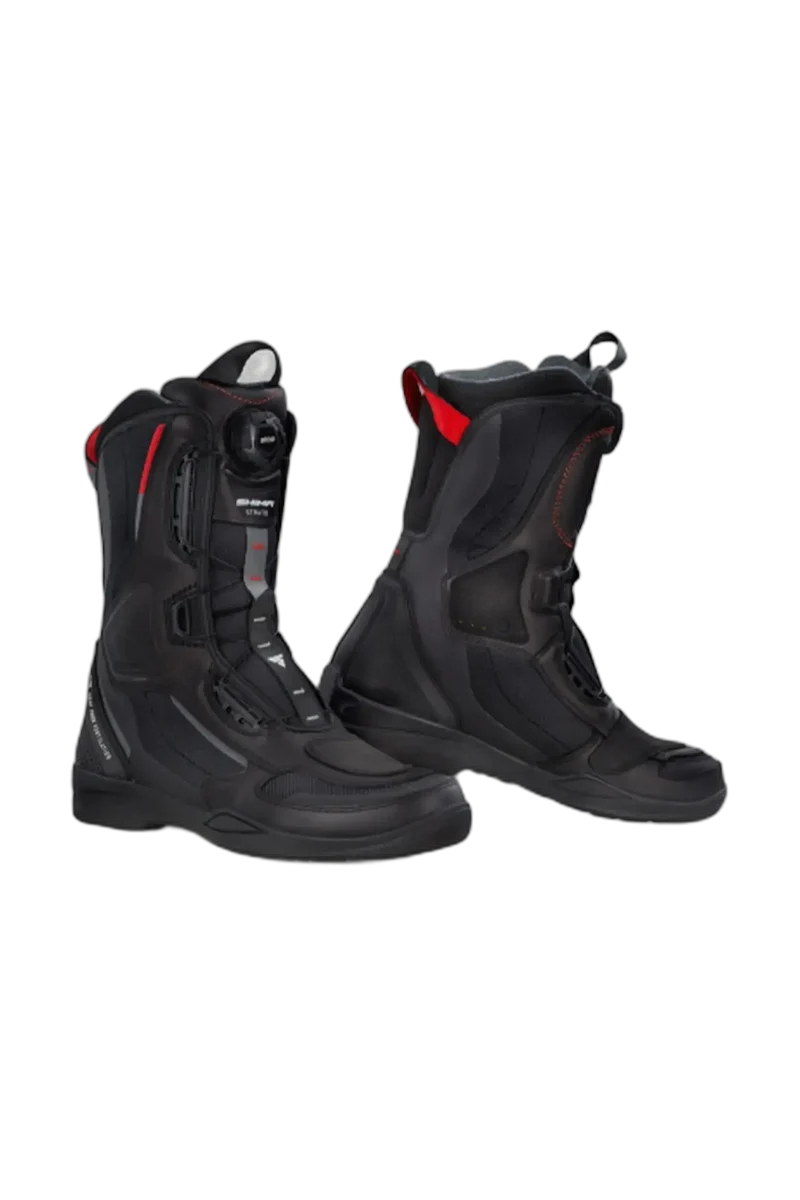 SHIMA STRATO STIVALI DI MOTO DONNA NERO ROSSO
