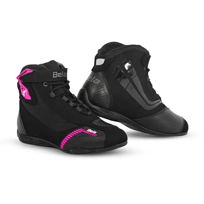 BELA KIVA LADY URBANO STIVALI DI MOTO NERO ROSA