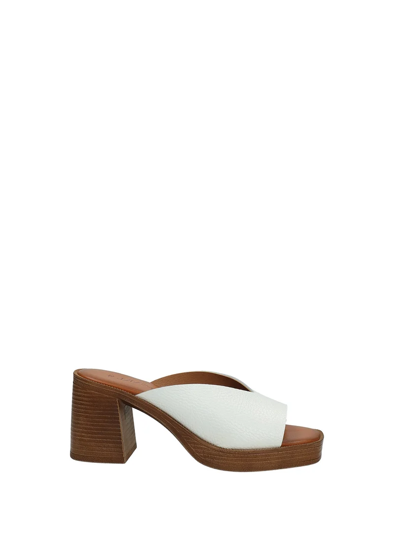 Sandali Donna Vera Pelle Tacco Medio White