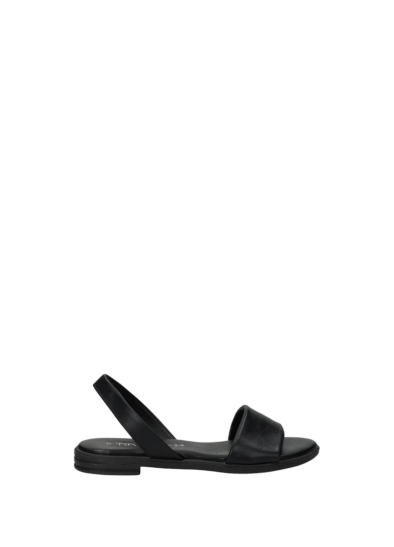 Sandali Donna Vera Pelle Suola Gomma Black / White