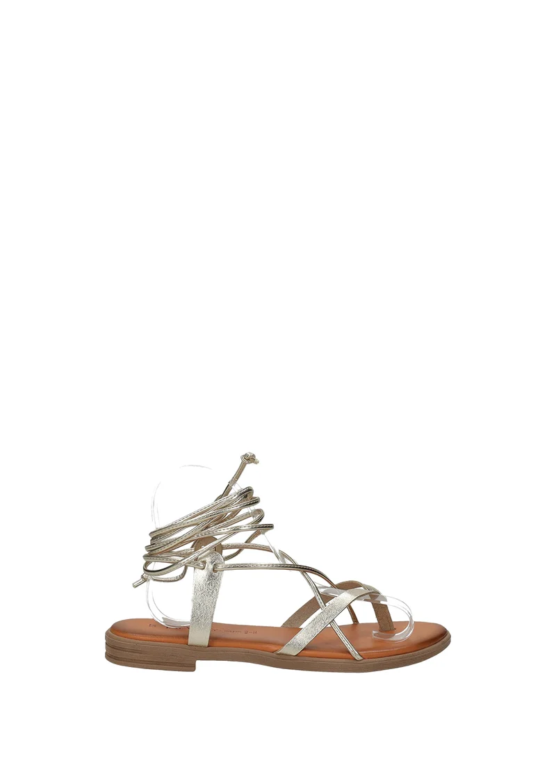 Sandali Donna Vera Pelle Suola Gomma Black / Platinum