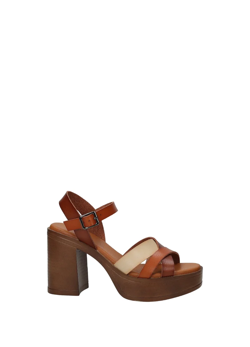 Sandali donna black in PU tacco alto