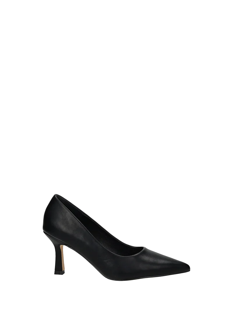 Décolleté donna black in PU tacco medio