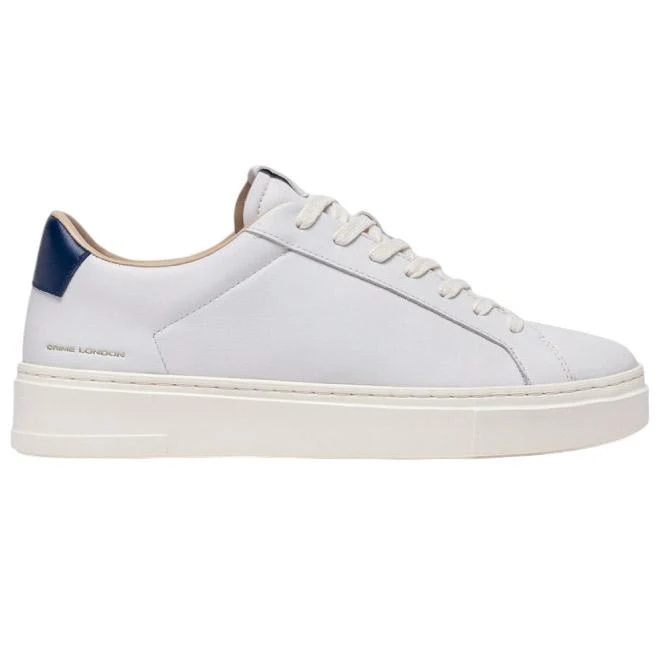 Sneaker uomo Crime London 14901 Extralight in pelle bianca e talloncino blu