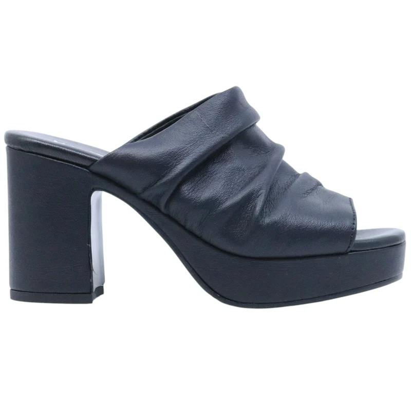 EHM Randy Nappa Nero sandalo donna in pelle nera Made in Italy