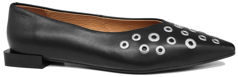 BALLERINA DONNA OCCHIELLI PELLE NERA