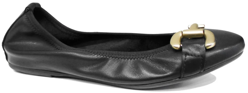|BALLERINA DONNA MORSETTO PELLE NERA|