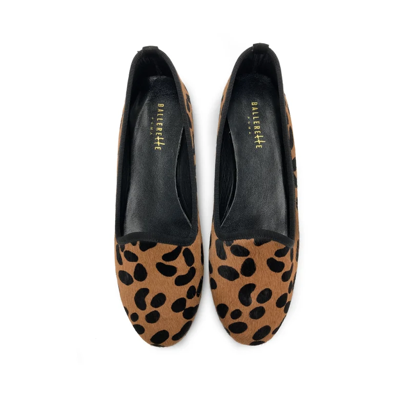 Slippers donna maculate in cavallino marrone