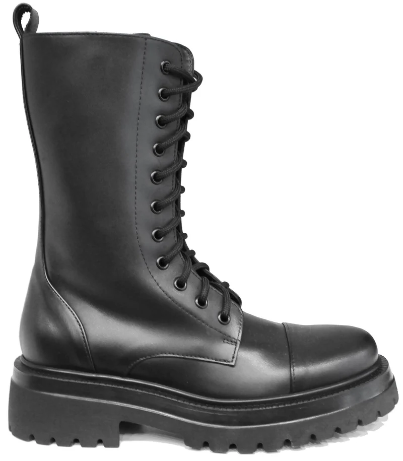|ANFIBIO DONNA STRINGATO PELLE NERA|