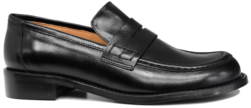|MOCASSINO DONNA PUNTA TONDA GRANDE PELLE NERA|