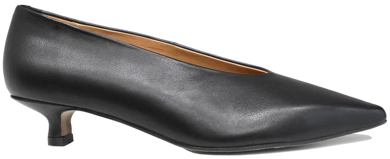 |DECOLTE' DONNA TACCO BASSO PELLE NERA|
