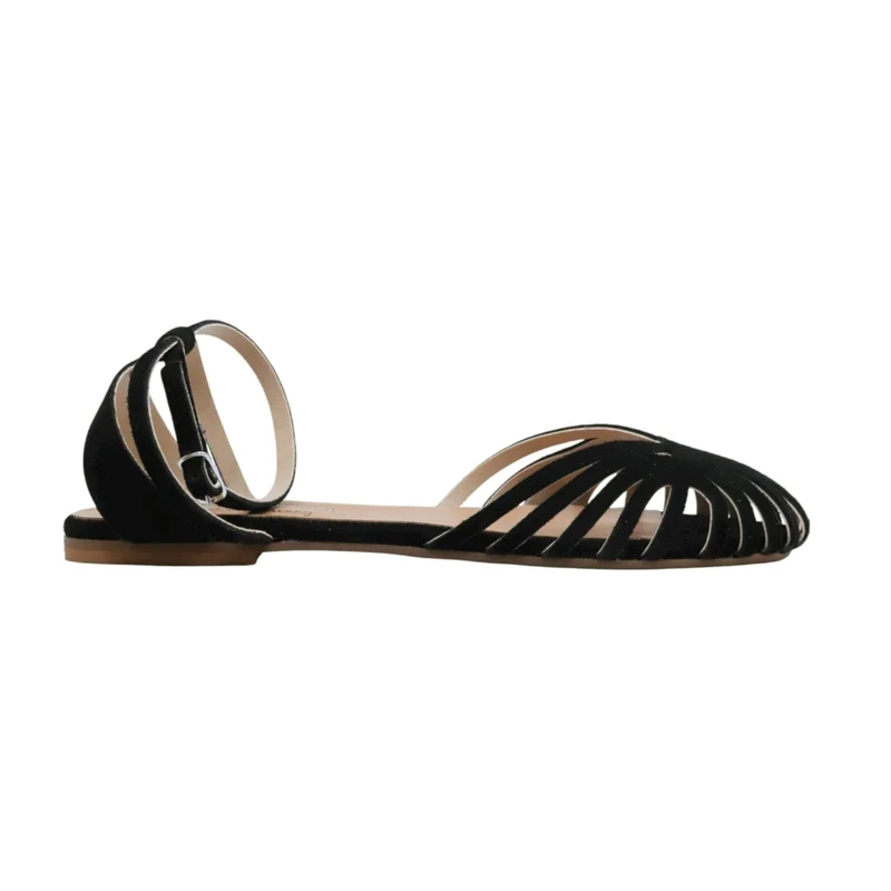 Verderosamarino 3522 sandalo donna in camoscio nero