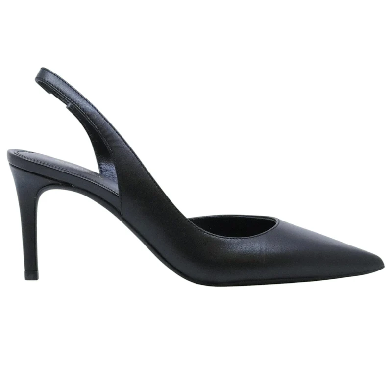 Michael Kors Alina Flex Sling Pump Leather Black slingback donna in pelle nera