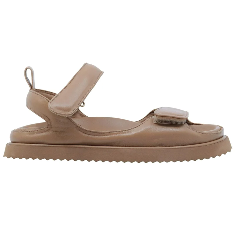 Elena Iachi T99 Nappa Camel Minimal sandalo donna in pelle camel Made in Italy