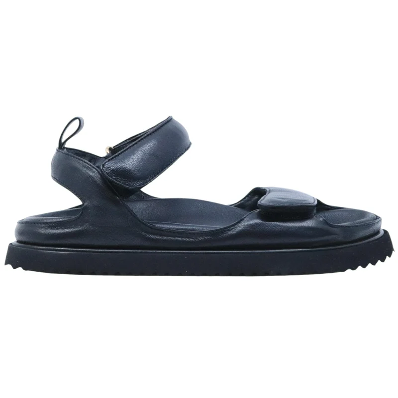 Elena Iachi T99 Nappa Nero Minimal sandalo donna in pelle nera Made in Italy