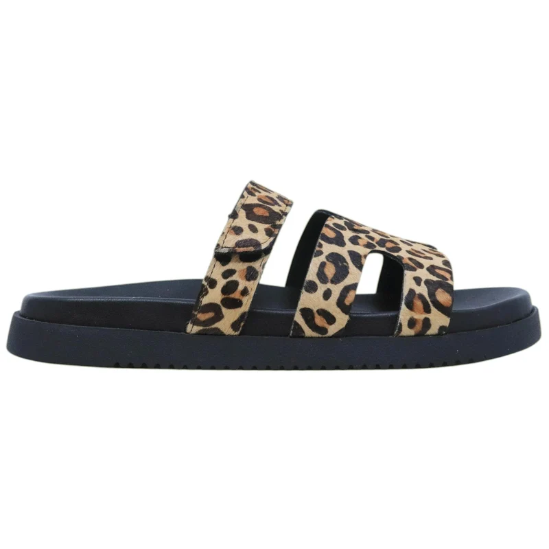 Ciabatta Steve Madden Missile in pelle con stampa leopardo