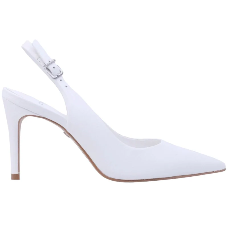Slingback donna Carrano 195096 in pelle di colore bianca