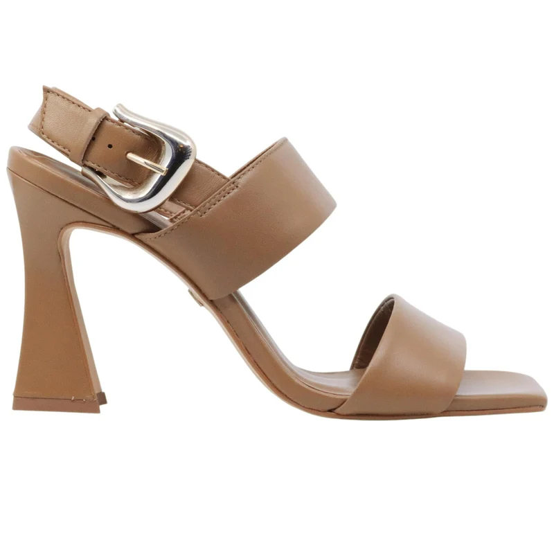 Sandalo con tacco donna Carrano 467034 in pelle marrone miele