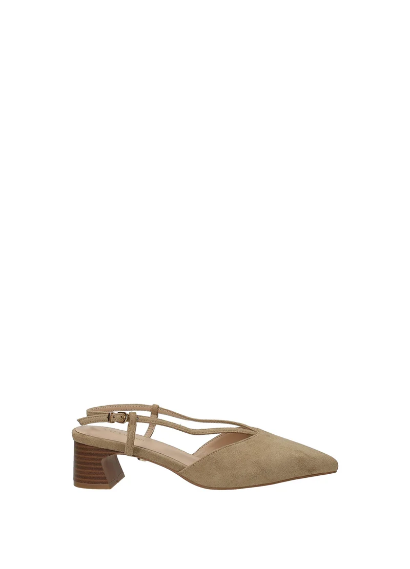 Décolleté slingback donna in PU tacco basso