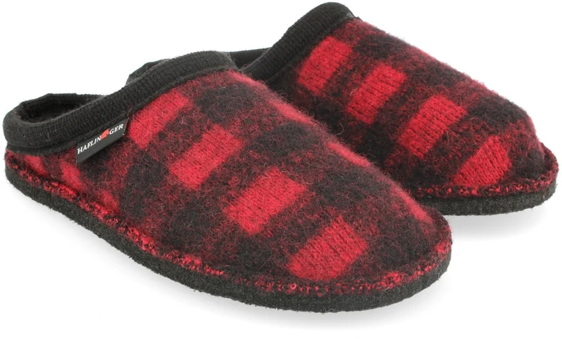 Pantofola scacchi rosso/neri