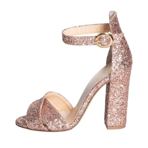 Sandali cerimonia glitter carne made in italy