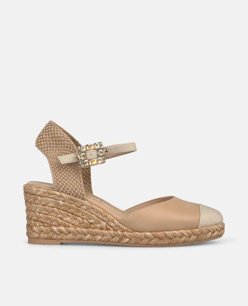 ZAPATO DE CUÑA CON ESPARTO COMBI