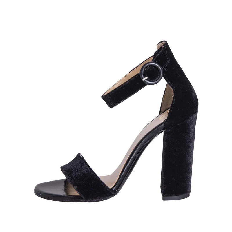 Sandali donna tacco alto velluto nero