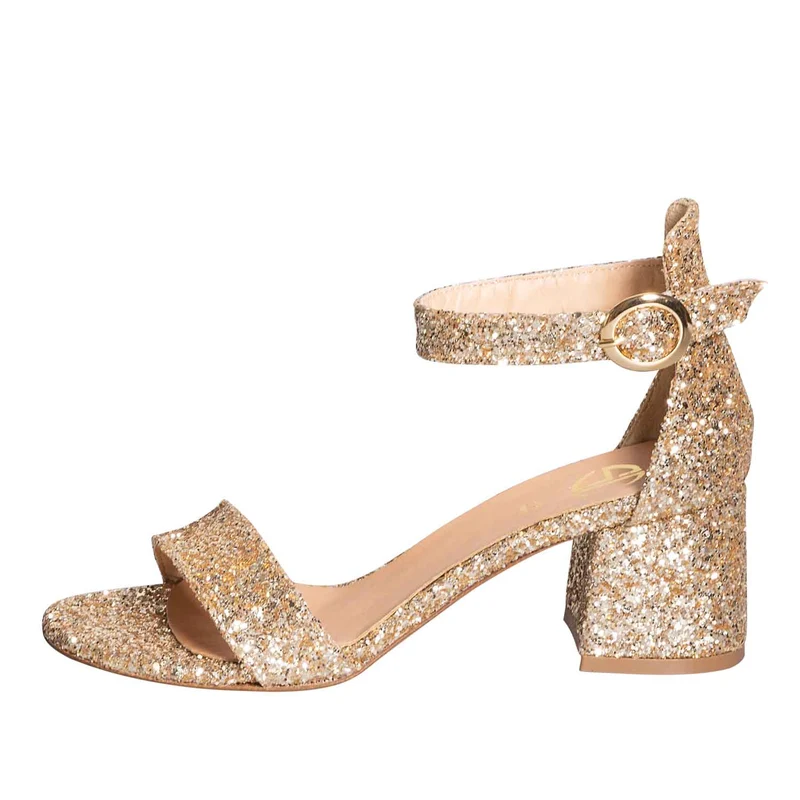Sandali tacco basso platino - offerte