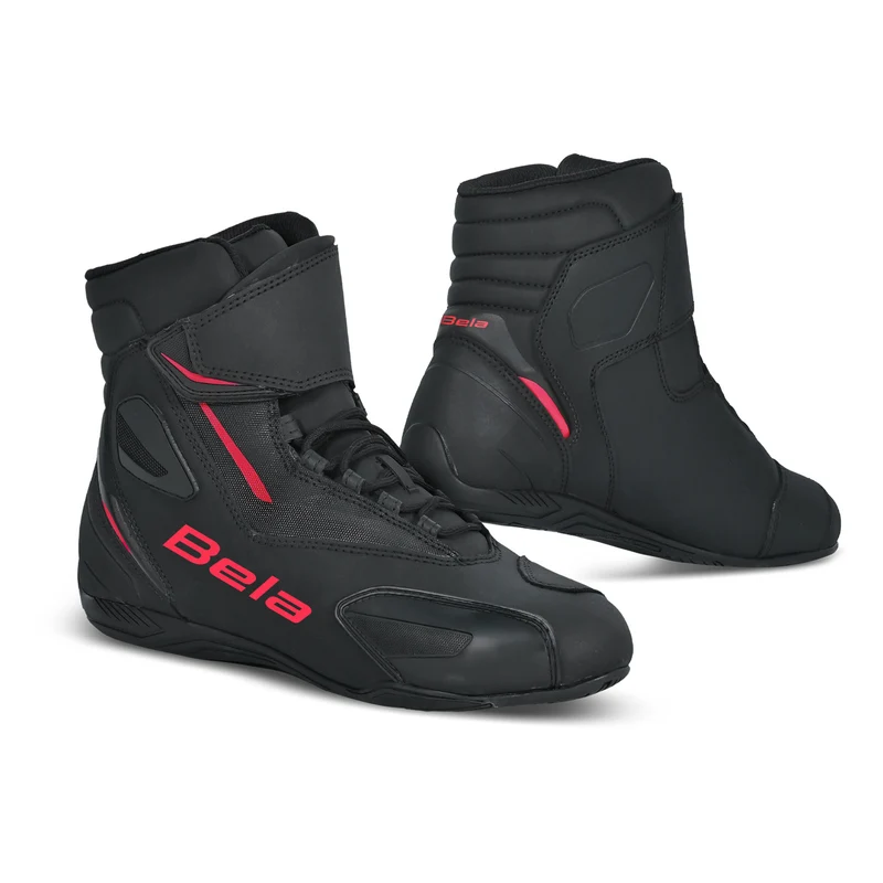 BELA MISSION WP STIVALI DI MOTO UOMO NERO ROSSO
