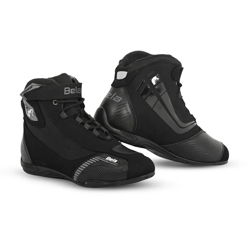 BELA KIVA MAN STIVALI DI MOTO NERO GRIGIO