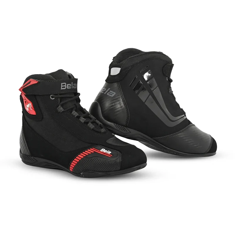 BELA KIVA STIVALI DI MOTO NERO ROSSO