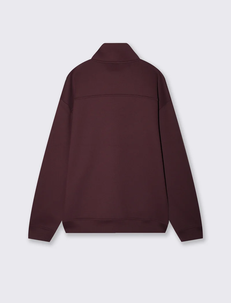 Felpa lupetto zip soft touch relaxed fit - Bordeaux