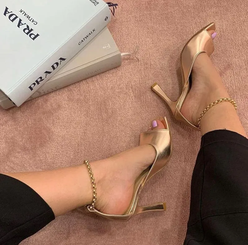 Cavigliera per scarpe con catena bombata