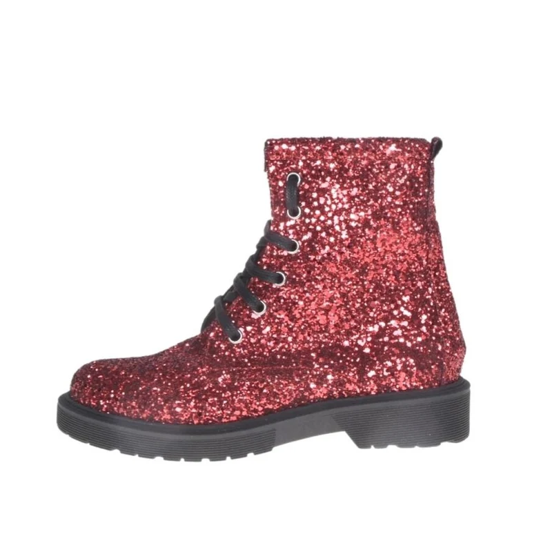 Anfibi in glitter rosso