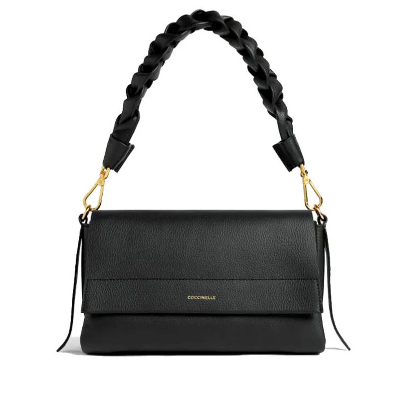 Borsa Donna a Spalla COCCINELLE in Pelle linea Boheme Small colore Nero - Cognac