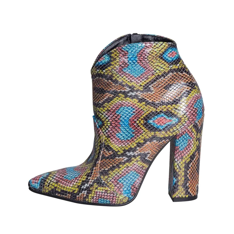 Stivaletti pitone multicolor donna tacco alto