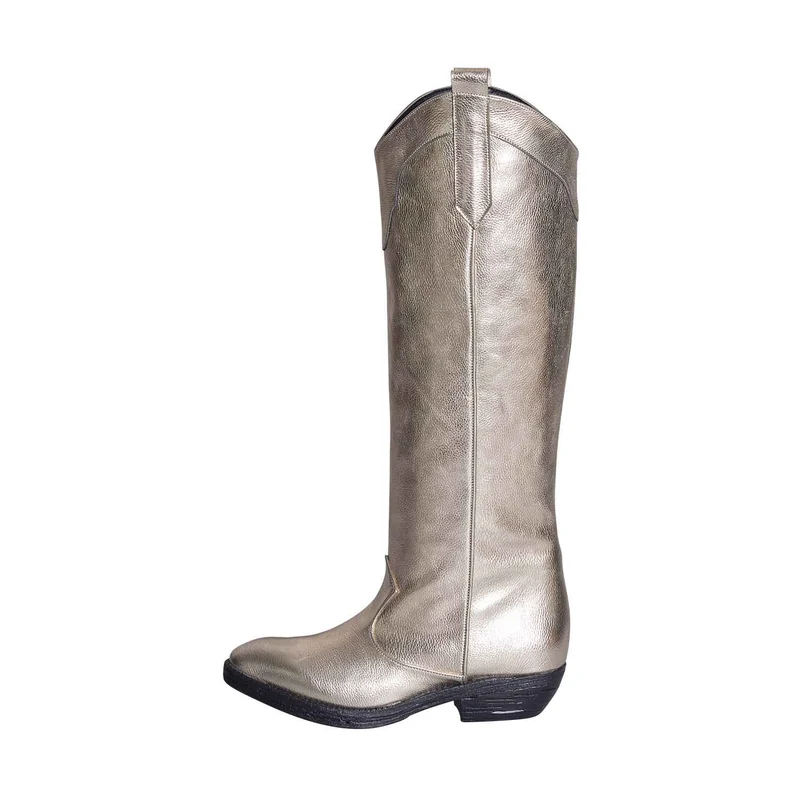 Stivali camperos donna laminato platino