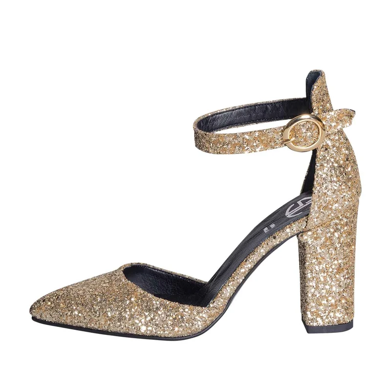 Tacchi a punta glitter platino made in italy