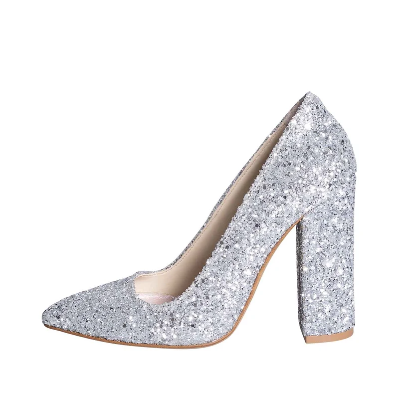 Decolte glitter argento made in italy