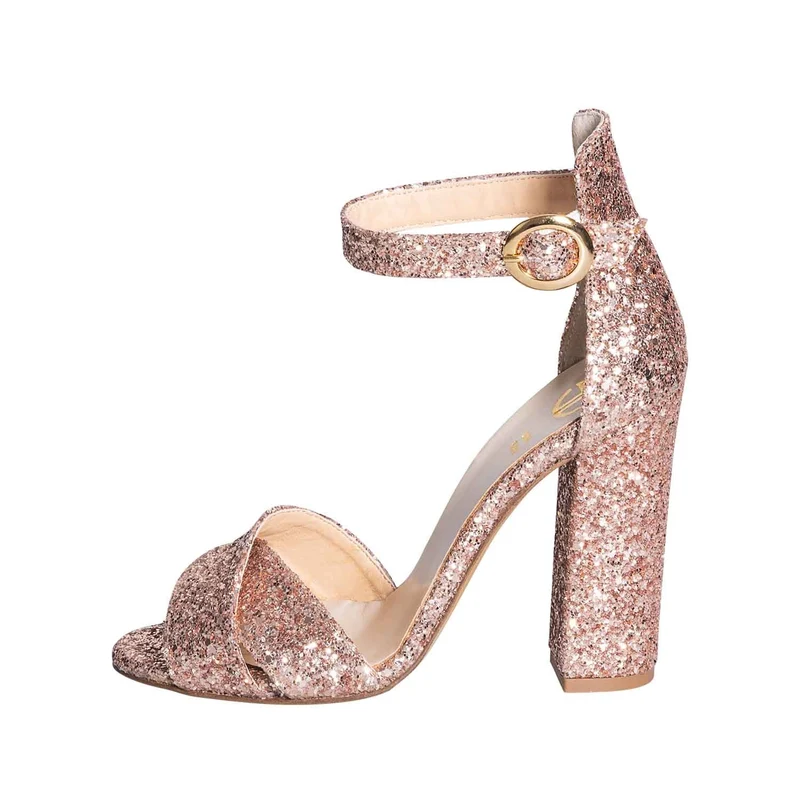 Sandali cerimonia glitter carne made in italy