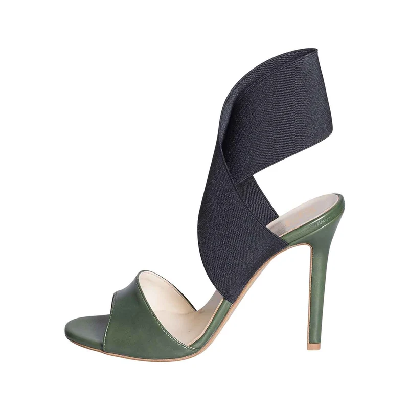Sandali verde militare tacco a spillo