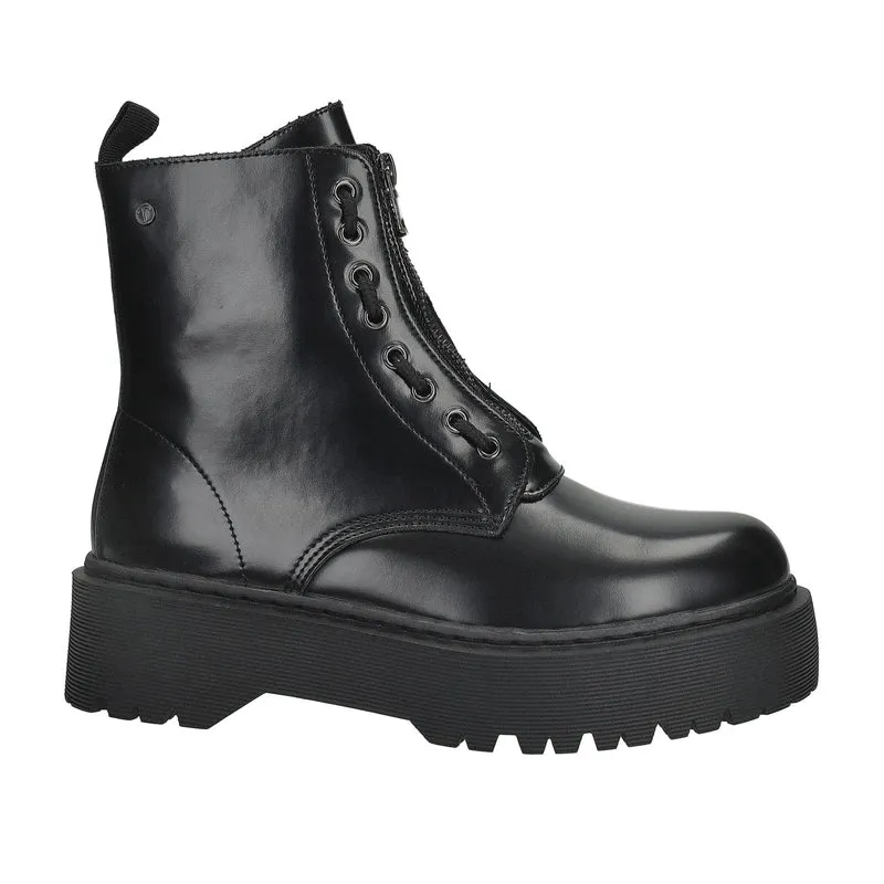 Anfibi con zip frontale.Tacco alto 5cm