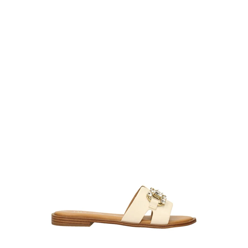 Sandali fascia con dettaglio oro