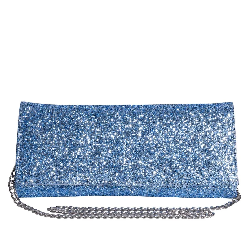 Pochette turchese in glitter made in italy