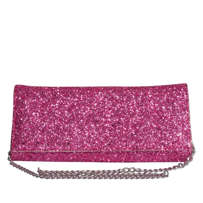 Pochette glitterata fucsia made in italy