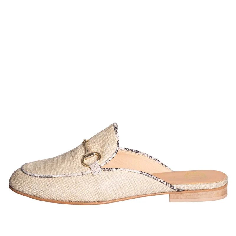Mocassini sabot donna beige
